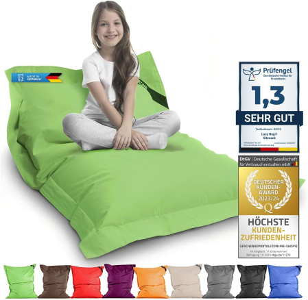 Accesorii si aranjamente evenimente - Fotoliu puf gigant XL 160x125 cm LAZY BAG cu 300 litri umplutura de perle EPS - INDOOR / OUTDOOR - ergonomie perfecta, usor de intretinut