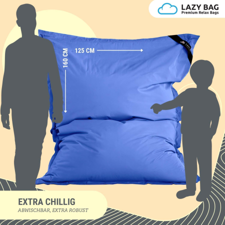 Fotoliu puf gigant XL 160x125 cm LAZY BAG cu 300 litri umplutura de perle EPS - INDOOR / OUTDOOR - ergonomie perfecta, usor de intretinut [5]