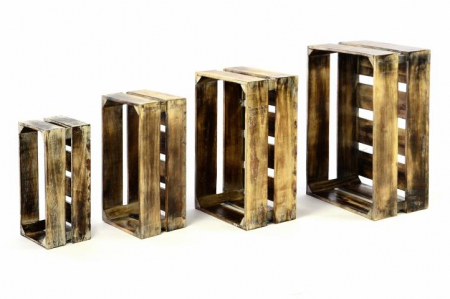Accesorii si aranjamente evenimente - Lada depozitare VINTAGE - din lemn de Albizia - 47 x 29,5 x 20cm