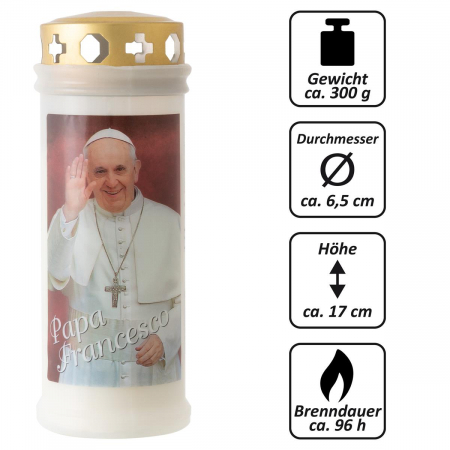 Lumanare alba LUMINO L40 tip candela - Papa Francisc - dimensiune 17x6,5 cm [1]
