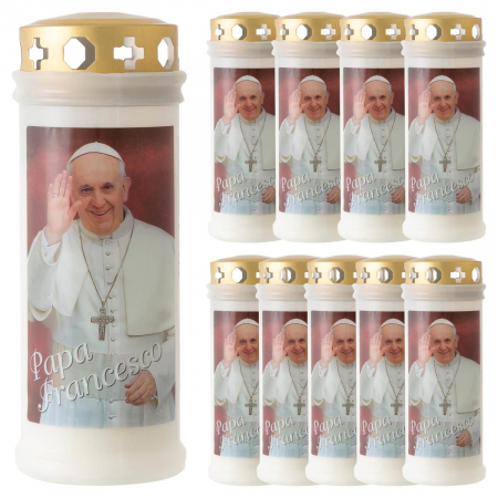 Lumanare alba LUMINO L40 tip candela - Papa Francisc - dimensiune 17x6,5 cm [2]