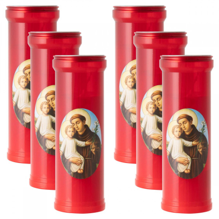Obiecte de decor - Lumanare rosie tip candela - ST. Antonio - dimensiune 19.5x6.5 cm
