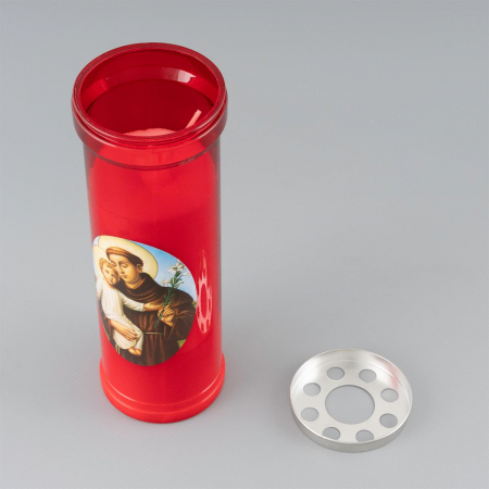 Lumanare rosie tip candela - ST. Antonio - dimensiune 19.5x6.5 cm [2]