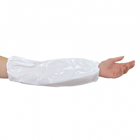 Food - Maneca protectie HYGONORM - din PE  cusut manual  cu elastic - culoare alb - 40 cm  20my - 100 buc