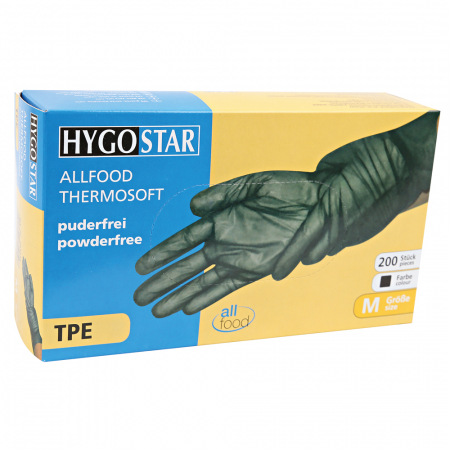 Manusa de unica folosinta ALLFOOD Thermosoft din TPE (elastomer termoplastic) marime XL - fara pudra - culoare negru - 200 buc [1]