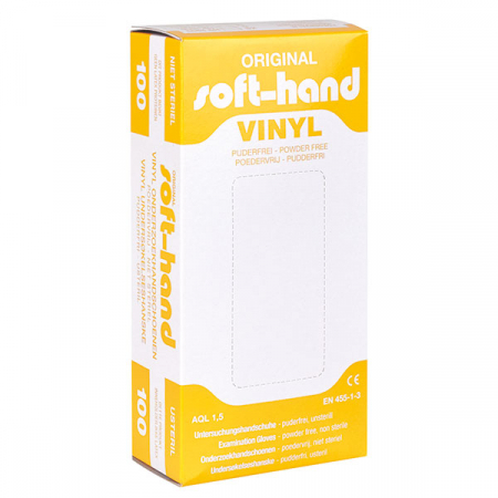 REDUCERI PRET - Manusi examinare SOFT-HAND-Vinyl, fara pudra -diverse marimi-100 buc