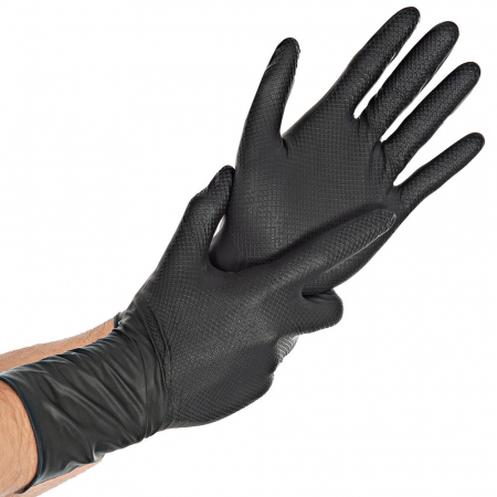 Manusi unica folosinta POWER GRIP - nitril, fara pudra, diverse culori si marimi- anti-alunecare, cu grip-50 buc [6]