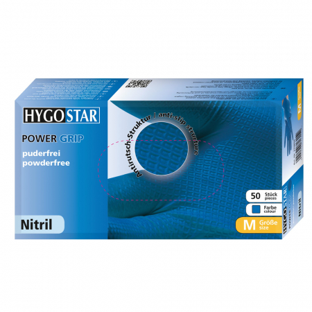 Manusi unica folosinta POWER GRIP - nitril, fara pudra, diverse culori si marimi- anti-alunecare, cu grip-50 buc [3]