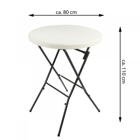 Masa inalta tip Bistro pliabila - 80x80x110 cm - rotunda ABS alb [4]