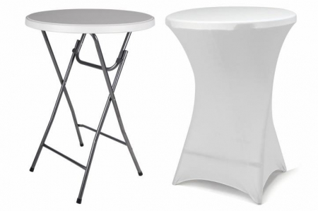 Masa inalta tip Bistro pliabila - 80x80x110 cm - rotunda ABS alb [8]