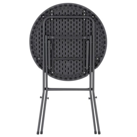 Masa inalta tip Bistro pliabila - 80x80x110 cm - rotunda ABS antracit - ratan look [2]