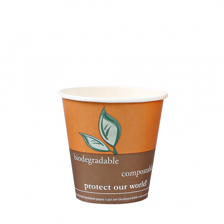 Ambalaje catering - Pahar cafea Bio  COFFEE  - 1 perete - din carton PLA-stratificat - 12 oz  300ml  8cm - 50 buc