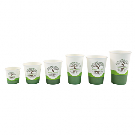 REDUCERI PRET - Pahar cafea Bio NATURAL Protect TREE certificat FSC - 1 perete - din carton PLA-stratificat - 8 oz  200ml  8cm - 50 buc