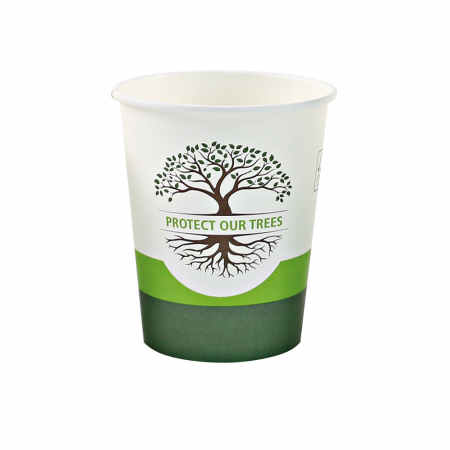 Pahar cafea Bio NATURAL Protect TREE certificat FSC - 1 perete - din carton PLA-stratificat - 8 oz, 200ml, 8cm - 50 buc [1]