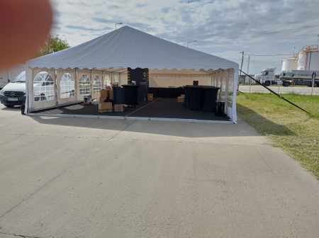 Pavilion - cort demontabil MARQUUE 8x12m - culoare alb PVC 750g - cadru de sustinere, certificat ignifug [2]
