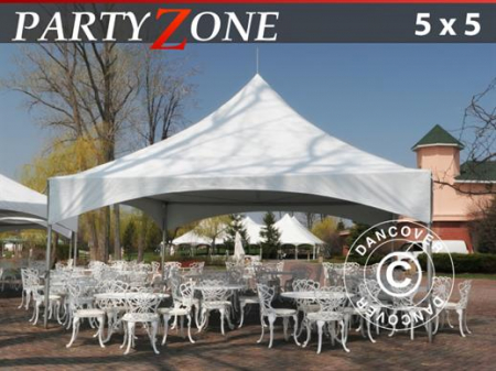 Pavilion PARTYZONE 6x6m tip pagoda - culoare alb- PVC [5]