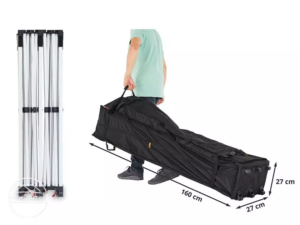 Pavilion pliabil  PROFESSIONAL 3x6 m gri antracit - 2 pereti - cadru Alu-HEX 40mm - hexagonal [3]