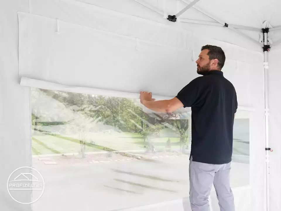 Pavilion pliabil  PROFESSIONAL 3x6 m gri antracit - 2 pereti - cadru Alu-HEX 40mm - hexagonal [2]