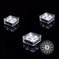 GRADINA - TERASA - Paviment din sticla cu iluminare LED - 9.5x9.5x4.5 cm