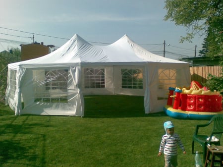 GRADINA - TERASA - Perete pavilion Marquees 6.8x5m - culoare alb - 2 buc