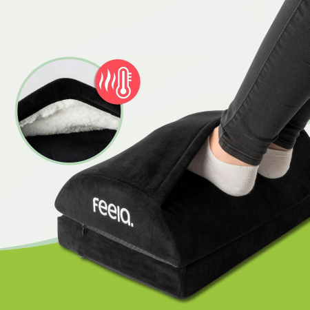 Perna ergonomica FEELA pentru picioare cu buzunar incalzit, reglabil pe inaltime - culoare negru [4]