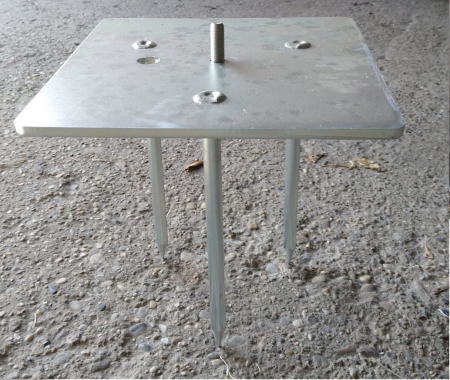 GRADINA - TERASA - Placa metalica fixare pavilion - 30x30 cm - 3 tije de fixare - cromat