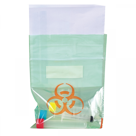 REDUCERI PRET - Punga pentru probe de laborator KANGURUH - cu zip si loc pentru documente -15x16cm - culoare verde
