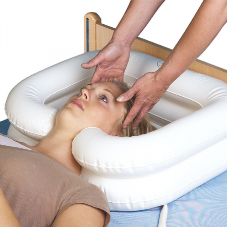Recipient gonflabil SERVOCARE pentru spalat pacient - pt cap - cu furtun scurgere [1]