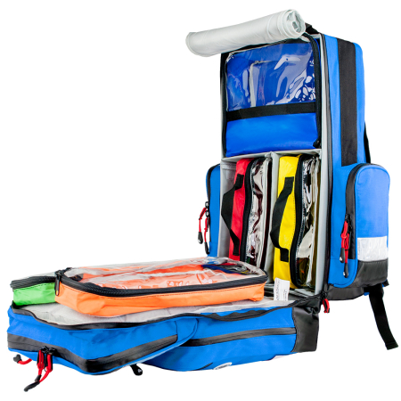 Rucsac medic pentru ambulanta PRO RED din TeflonSHIELD - impermeabil - 48x40x20 cm - cu fermoar si 5 module [6]