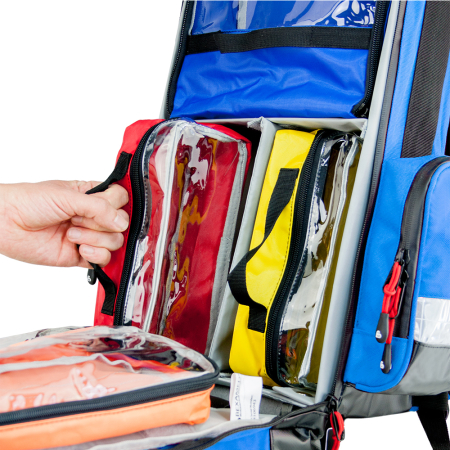 Rucsac medic pentru ambulanta PRO RED din TeflonSHIELD - impermeabil - 48x40x20 cm - cu fermoar si 5 module [7]