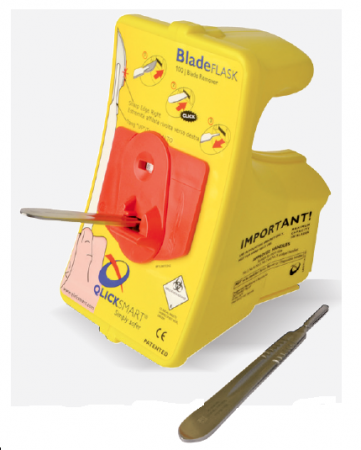 Sistem cu recipient de colectare BladeFlask EVO - pentru eliminare lame bisturiu in siguranta - culoare galben [3]