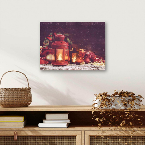 Tablou iluminat 2 leduri cu timer - 30x40cm - print digital pe canvas - Lampa X-mas [1]