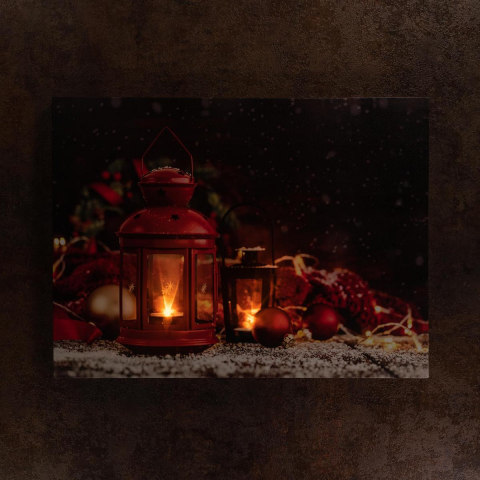 Tablou iluminat 2 leduri cu timer - 30x40cm - print digital pe canvas - Lampa X-mas [3]