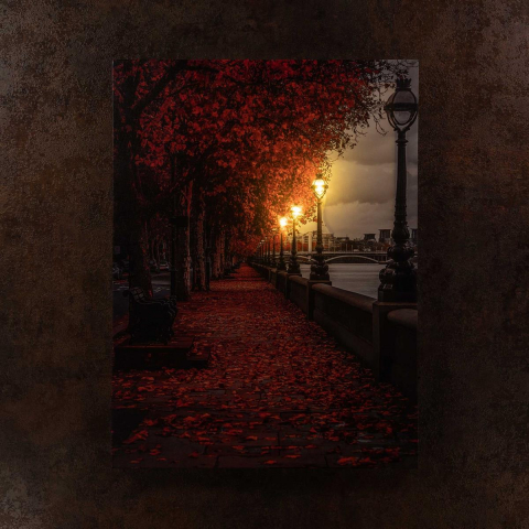 Tablou iluminat 3 leduri cu timer - 30x40cm - print digital pe canvas - Promenada [4]