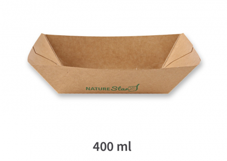 Tava mancare TASTY 15.4x10.7x4.1cm - hartie kraft impregnata PLA - 400 ml [1]