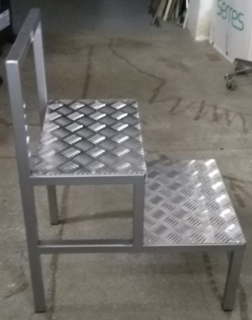 Treapta dubla cadru metalic cu suport spijin - 68x52x40 cm - 2 trepte metalice [0]