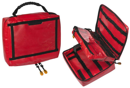 PRIM AJUTOR - Trusa pentru fiole AMPULLARIUM cu locas pentru 60 fiole - 26x21x7 cm - din PVC dezinfectabil, inclusiv etui pentru seringi