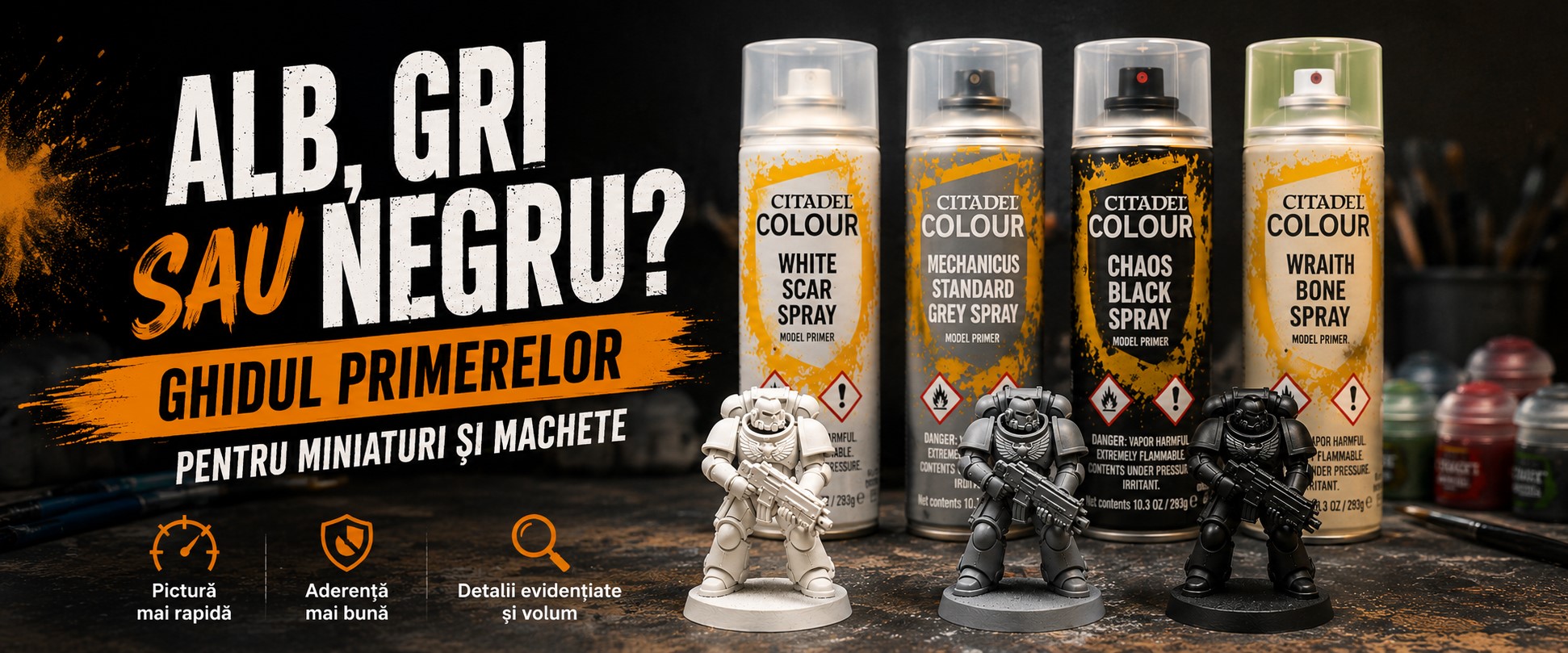 Alb, Gri sau Negru? Ghidul Primerelor pentru Miniaturi și Machete | Hobby Shop