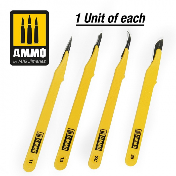 A.MIG-8696 - Standard Blade Set - 4 pcs. (1 Standard Straight + 1 Curved + 1 Ripper + 1 Curved Large) [1]