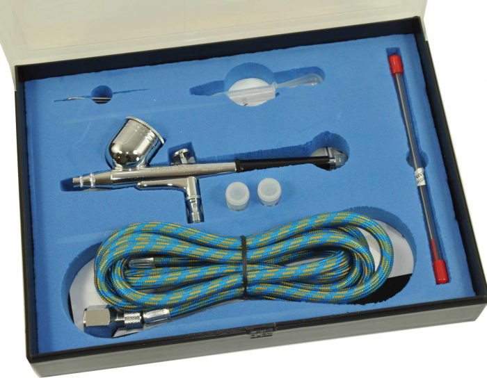 Aerograf Fengda BD-130K cu ace și duze de 0,2 mm, 0,3 mm și 0,5 mm, plus furtun [3]