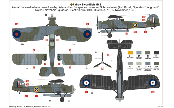 Airfix A04053A - 1:72 Fairey Swordfish Mk.I - New livery [2]