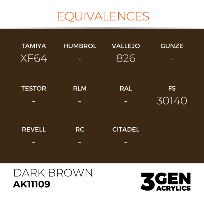 Ak Interactive 11109 - Dark Brown 17ml [3]