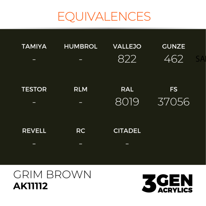 Ak Interactive 11112 - Grim Brown 17ml [3]