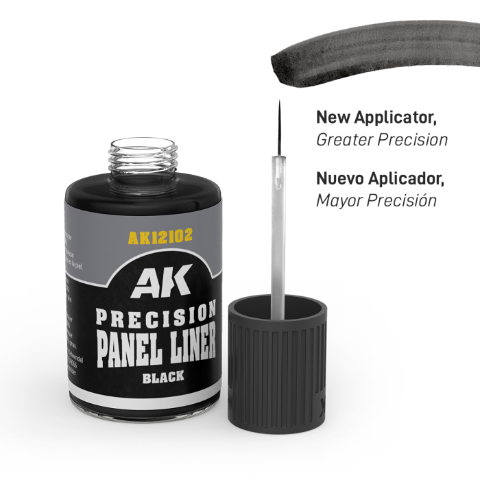 AK Interactive 12102 - Precision Panel Liner- Black 30Ml [2]