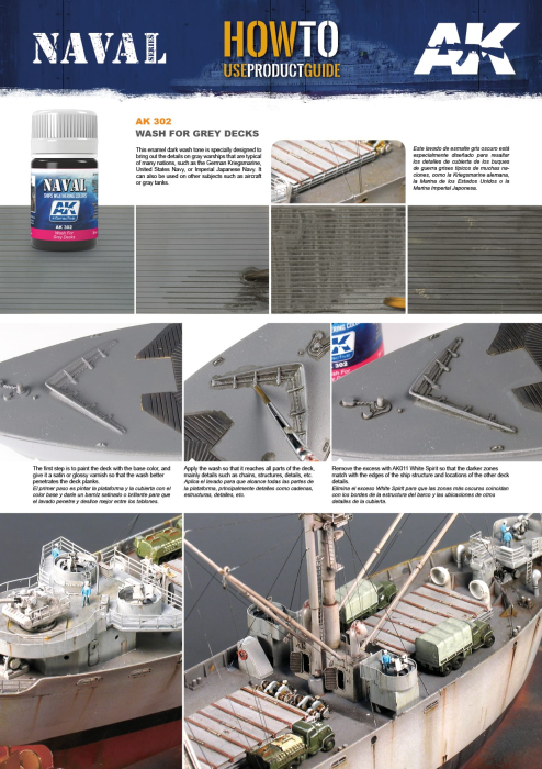 AK Interactive 302 - For Ships - Wash For Grey Decks [2]