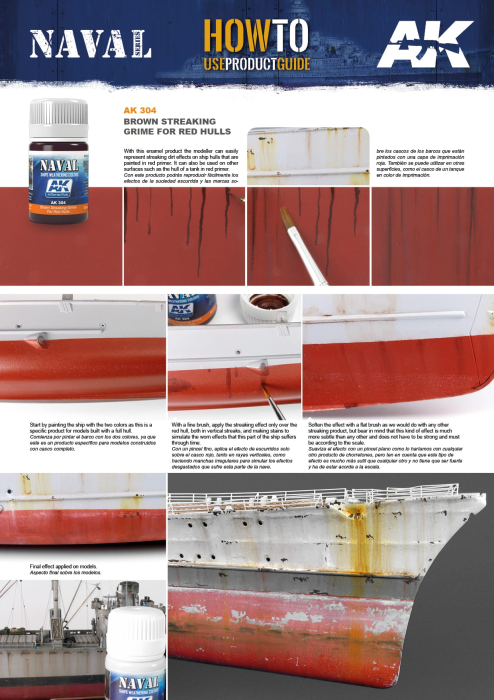 AK Interactive 304 - For Ships - Brown Streaking Grime For Red Hulls [2]