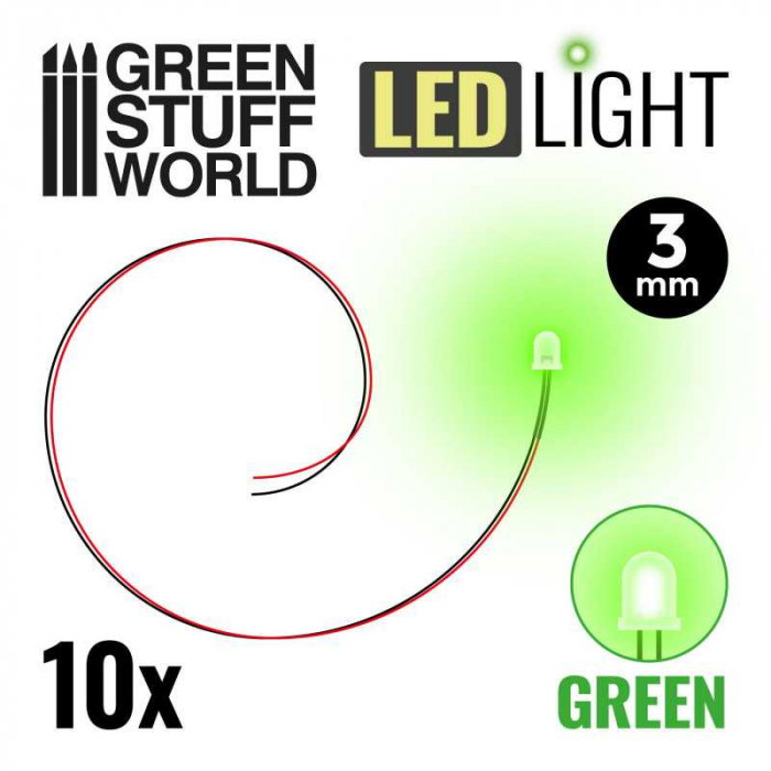 GSW - Green LED Lights - 3mm [1]