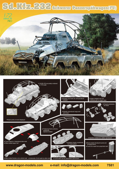 Dragon 7581 - 1:72 Sd.Kfz.232 Schwerer Panzerspahwagen (Fu) [2]