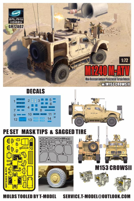 Galaxy Hobby GH72A02 - 1:72 M1240 M-ATV w/ M153 CROWS II [2]