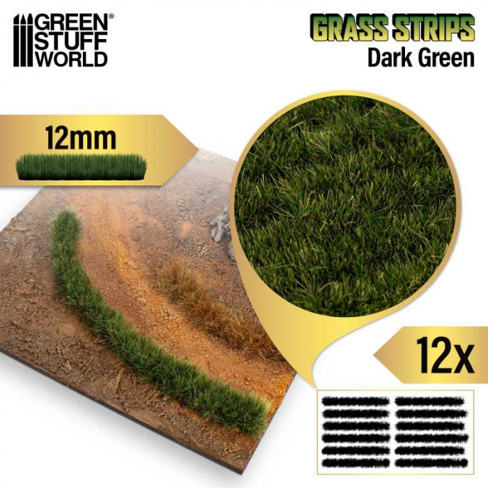 GSW - Grass STRIPES 12mm - DARK GREEN [2]